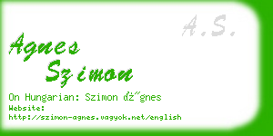 agnes szimon business card